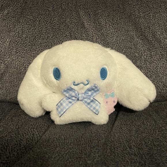 Blue Plaid Bow Cinnamoroll Plush Keychain (4”) - Picture 1 of 5